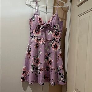 Trixxi Lavender Floral Dress